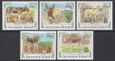 1994 Ascension Island.  SG.638-42 Christmas Donkeys. set 5 values U/M (MNH)