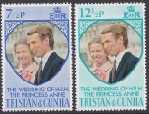 1973 Tristan Da Cunha. SG.186-7  Royal Wedding. set 2 values U/M (MNH)