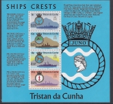 1977 Tristan Da Cunha. MS.219  Ships Crests.  mini sheet   U/M (MNH)