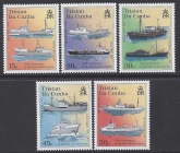 1998 Tristan Da Cunha. SG.631-5 50th Anniv. of First Lobster Survey- Lobster Trawlers. set 5 values U/M (MNH)