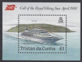 1991 Tristan Da Cunha. MS.513 Visit of Royal Viking Sun. mini sheet U/M (MNH)