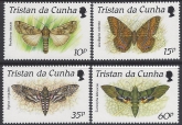 1989 Tristan Da Cunha.  SG.490-3  Moths. set 4 values U/M (MNH)