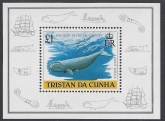 1988 Tristan Da Cunha. MS.456  19th Century Whaling. mini sheet U/M (MNH)