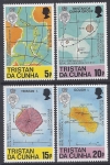 1980 Tristan Da Cunha. SG.296-9  150th Anniv. Royal Geographical Soc. Maps.  set 4 values U/M (MNH)