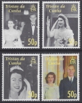 2007 Tristan Da Cunha SG.878-81 Diamond Wedding  set 4 values U/M (MNH)