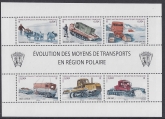 2010 French Antarctic. MS.628  Evolution and Polar Transport. mini sheet U/M (MNH)