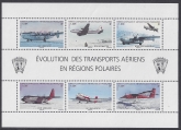 2012 French Antarctic.  MS.669 Evolution of Polar Aviation. mini sheet U/M (MNH)