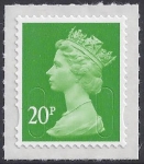 U2924   20p bright green  'M16L'   DLR  U/M (MNH)