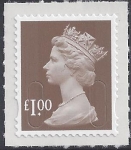 U2934  £1.00 bistre brown  'M14L'  DLR   U/M  (MNH)