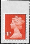 U2937  £1.17 orange red  'M17L'  plain backing   DLR  U/M  (MNH)