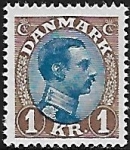 1922 Denmark.King Christian X  SG.167  1K blue & brown U/M (MNH)