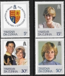 1982  Tristan Da Cunha.  SG.327-30  21st Birthday Princess Wales.  4 values U/M (MNH)