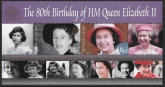 2006  Tristan da Cunha.   MS.864  80th Birthday of Queen Elizabeth II. mini sheet U/M (MNH)