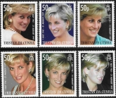2007  Tristan da Cunha.  SG.889-94  Tenth Death anniversary of Diana, Princes of Wales. set 6 values U/M (MNH)
