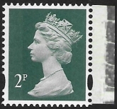 U3071  2p 2B deep green  'M13L'  'MPIL'  DY7  Walsall  U/M (MNH)