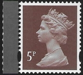 U3072a   5p deep reddish brown 'M15L'   'MPIL'  DY13  ISP U/M (MNH)