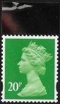 U3075  20p  2B  bright green 'M17L'  'MPIL'   DY24  ISP   U/M  (MNH)