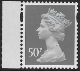 U3076  50p 2B grey  'M13L'  'MPIL'  (security perf at side top)  DY8  Enschedé   U/M (MNH)