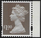 U3082  £1.00  2B bistre brown  'M15L'  'MPIL'   DY14 ISP  U/M (MNH)