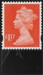 U3084 £1.17 2B  orange-red  'M17L'  'MPIL'   DY24  ISP  U/M (MNH)