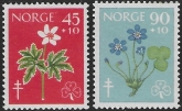 1960 Norway. SG.495-6  Tuberculosis Relief Funds. set 2 values U/M (MNH)