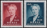 1956  Norway. SG.460-1  Crown Princess Martha Memorial Fund  set 2 values U/M (MNH)