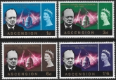 1966  Ascension Island.  SG.91-4  Churchill Commemoration.  set 4 values U/M (MNH)