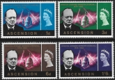 1966  Ascension Island.  SG.91-4  Churchill Commemoration.  set 4 values U/M (MNH)