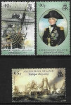 2005  Ascension Island.  SG.937-9  Bicentenary of Battle of Trafalgar (2nd series)  set 3 values U/M (MNH)