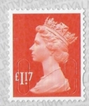 U2937  £1.17 orange red  'M17L'   SBP T3 (T2 inverted)   DLR  U/M  (MNH)