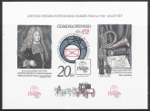 1986 Czechoslovakia  MS.2833 Prague 88 Stamp Exhibition IMPERF Mini Sheet (limited printing) U/M (MNH)