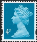 Y1669  4p  2B new blue. blue flour ex sheet.  Har/DLR   U/M (MNH)