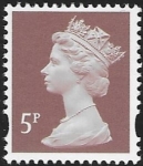 Y1670  5p 2B dull red-brown blue fluor ex sheet  Harrison  U/M (MNH)