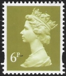 Y1671  6p  2B  yellow-olive blue fluor ex sheet Enschede  U/M (MNH)