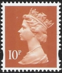 Y1676  10p 2B dull orange. blue fluor ex sheet Enschede   U/M (MNH)