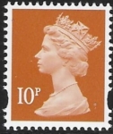 Y1676  10p 2B  dull orange blue fluor ex sheet   DLR  U/M (MNH)