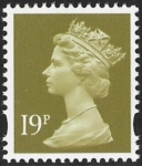 Y1682  19p CB bistre blue fluor ex sheet  DLR  U/M (MNH)