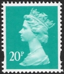Y1684  20p 2B turquoise blue fluor. ex sheet  Enschede  U/M (MNH)