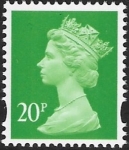 Y1686 20p RB  bright green. blue fluor ex DX19 Harrison. U/M (MNH)