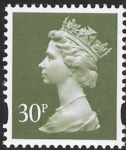 Y1694  30p 2B  deep olive-grey. blue fluor ex sheet  Enschede  U/M (MNH)