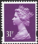 Y1695  31p 2B  deep mauve. blue fluor ex sheet  Enschede  U/M (MNH)