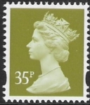 Y1701  35p CB yellow-olive. blue fluor. ex sheet  Enschede  U/M (MNH)