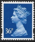Y1702  36p  2B bright ultramarine. yellow fluor ex sheet.   Enschede  U/M (MNH)