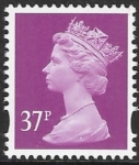 Y1703  37p 2B  bright mauve. blue fluor ex sheet.  Harrison  U/M (MNH)