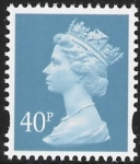 Y1710  40p 2B  deep azure. blue fluor. ex sheet  Harrison/DLR  U/M (MNH)