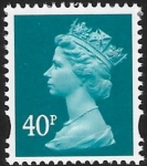 Y1711  40p  2B turquoise blue. blue fluor. ex sheet  DLR   U/M (MNH)