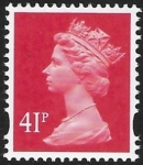 Y1714  41p 2B  rosine. blue fluor. ex sheet  DLR   U/M (MNH)