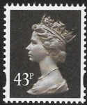 Y1717  43p 2B  deep sepia. blue fluor. ex sheet Harrison  U/M (MNH)