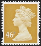 Y1722  46p 2B yellow (low setting) blue fluor ex sheet  DLR  U/M  (MNH)