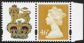 Y1722  46p  2B yellow.  blue fluor ex DX40 Enschede.  U/M (MNH)
